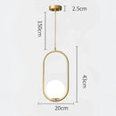 GobekUsa Glass Ball Ring Pendant Lamp for Living Dining Bedroom