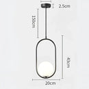 GobekUsa Glass Ball Ring Pendant Lamp for Living Dining Bedroom