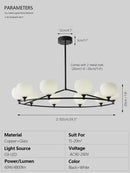 GobekUsa Glass Lampshade Chandelier Copper Hanging Lights Dining Room Bedroom Decor