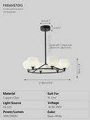 GobekUsa Glass Lampshade Chandelier Copper Hanging Lights Dining Room Bedroom Decor