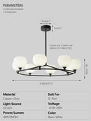 GobekUsa Glass Lampshade Chandelier Copper Hanging Lights Dining Room Bedroom Decor