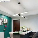 GobekUsa Minimalist Glass Tube Pendant Lamp with Frosted White Shade and Black LED for Offices
