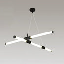 GobekUsa Minimalist Glass Tube Pendant Lamp with Frosted White Shade and Black LED for Offices