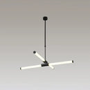 GobekUsa Minimalist Glass Tube Pendant Lamp with Frosted White Shade and Black LED for Offices