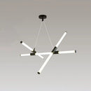 GobekUsa Minimalist Glass Tube Pendant Lamp with Frosted White Shade and Black LED for Offices