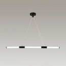 GobekUsa Minimalist Glass Tube Pendant Lamp with Frosted White Shade and Black LED for Offices