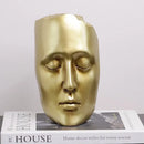GobekUsa Golden Mask Resin Abstract Face Sculpture for Home Decoration