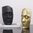 GobekUsa Golden Mask Resin Abstract Face Sculpture for Home Decoration