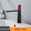 GobekUsa Brass Bathroom Faucet Mixer Tap, Black/Gold Finish, Single Handle Hot/Cold Lavatory