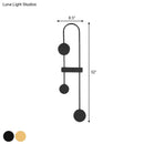GobekUsa Minimalistic Black/Gold Metal LED Wall Sconce with 3 Arched Heads - Warm/White Light