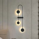 GobekUsa Minimalistic Black/Gold Metal LED Wall Sconce with 3 Arched Heads - Warm/White Light