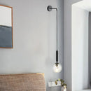 GobekUsa Postmodern Spherical Wall Mounted Lamp in Black/Gold with Clear Water/White Glass - Perfect Bedside Light