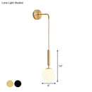 GobekUsa Postmodern Spherical Wall Mounted Lamp in Black/Gold with Clear Water/White Glass - Perfect Bedside Light