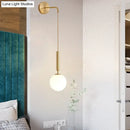 GobekUsa Postmodern Spherical Wall Mounted Lamp in Black/Gold with Clear Water/White Glass - Perfect Bedside Light