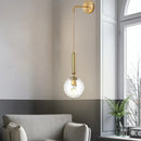 GobekUsa Postmodern Spherical Wall Mounted Lamp in Black/Gold with Clear Water/White Glass - Perfect Bedside Light