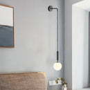 GobekUsa Postmodern Spherical Wall Mounted Lamp in Black/Gold with Clear Water/White Glass - Perfect Bedside Light