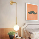 GobekUsa Postmodern Spherical Wall Mounted Lamp in Black/Gold with Clear Water/White Glass - Perfect Bedside Light