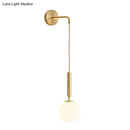 GobekUsa Postmodern Spherical Wall Mounted Lamp in Black/Gold with Clear Water/White Glass - Perfect Bedside Light