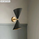 GobekUsa Minimalist Dual Cone Metal Wall Light with 2 bulbs - Black
