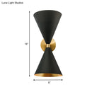 GobekUsa Minimalist Dual Cone Metal Wall Light with 2 bulbs - Black