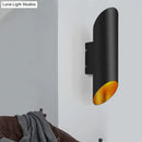 GobekUsa Minimalist Aluminum Wall Lamp, 2-Light Corridor Fixture in Black