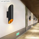 GobekUsa Minimalist Aluminum Wall Lamp, 2-Light Corridor Fixture in Black