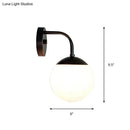 GobekUsa Minimalist Golden/Black Wall Sconce Light with Milky Glass Ball Shade - 1-Bulb Bedside Lamp