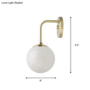 GobekUsa Minimalist Golden/Black Wall Sconce Light with Milky Glass Ball Shade - 1-Bulb Bedside Lamp