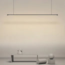 GobekUsa Sleek LED Pendant Lamp for Kitchen Bar Island - Minimalist Thin Rod Design, Metal Construction, Black Finish