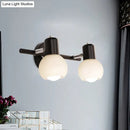 GobekUsa Minimalist Opal Glass Sconce Lighting - Stylish Study Room Wall Mount Lamp in Black with Linear Design