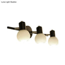 GobekUsa Minimalist Opal Glass Sconce Lighting - Stylish Study Room Wall Mount Lamp in Black with Linear Design