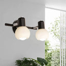 GobekUsa Minimalist Opal Glass Sconce Lighting - Stylish Study Room Wall Mount Lamp in Black with Linear Design