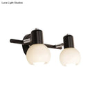GobekUsa Minimalist Opal Glass Sconce Lighting - Stylish Study Room Wall Mount Lamp in Black with Linear Design