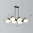 GobekUsa Minimalist Black Linear Hanging Lamp with Oval Opal Glass Shade - Perfect for Dining Room Island Lighting