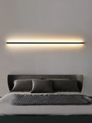 GobekUsa Bedroom Wall Lamp: Nordic Strip Light, Minimalist Design, Black Background, Decorative Luminaires