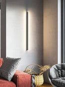 GobekUsa Bedroom Wall Lamp: Nordic Strip Light, Minimalist Design, Black Background, Decorative Luminaires