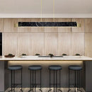 GobekUsa Minimalist LED Suspension Lighting Fixture: Rectangular Island Light with Marble Accent, Ideal for Dining Areas