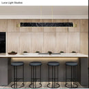 GobekUsa Minimalist LED Suspension Lighting Fixture: Rectangular Island Light with Marble Accent, Ideal for Dining Areas