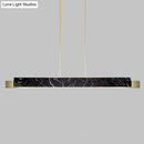 GobekUsa Minimalist LED Suspension Lighting Fixture: Rectangular Island Light with Marble Accent, Ideal for Dining Areas