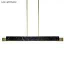 GobekUsa Minimalist LED Suspension Lighting Fixture: Rectangular Island Light with Marble Accent, Ideal for Dining Areas