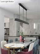 GobekUsa Minimalist LED Suspension Lighting Fixture: Rectangular Island Light with Marble Accent, Ideal for Dining Areas