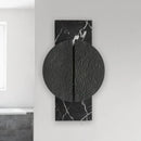 GobekUsa Minimalist Metallic Circle Wall Lamp with LED Sconce - Black/White - Rectangle Marble Backplate - Warm/White Light