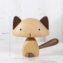 GobekUsa Black Walnut Wood Carving Figurines Nordic Style Room Decor Crafts & Gifts