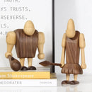 GobekUsa Black Walnut Wood Carving Figurines Nordic Style Room Decor Crafts & Gifts