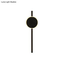 GobekUsa Nordic LED Flush Wall Sconce Black Round & Bar Wall Lighting with Metallic Shade - Warm/White Light