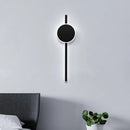 GobekUsa Nordic LED Flush Wall Sconce Black Round & Bar Wall Lighting with Metallic Shade - Warm/White Light
