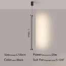 GobekUsa Black Nordic LED Tube Pendant Light for Bedroom Restaurant Kitchen Dining Room