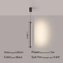GobekUsa Black Nordic LED Tube Pendant Light for Bedroom Restaurant Kitchen Dining Room
