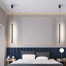 GobekUsa Black Nordic LED Tube Pendant Light for Bedroom Restaurant Kitchen Dining Room