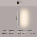 GobekUsa Black Nordic LED Tube Pendant Light for Bedroom Restaurant Kitchen Dining Room
